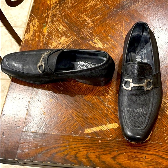 Men’s ferragamo black loafers size 8 1/2 2E main image 6